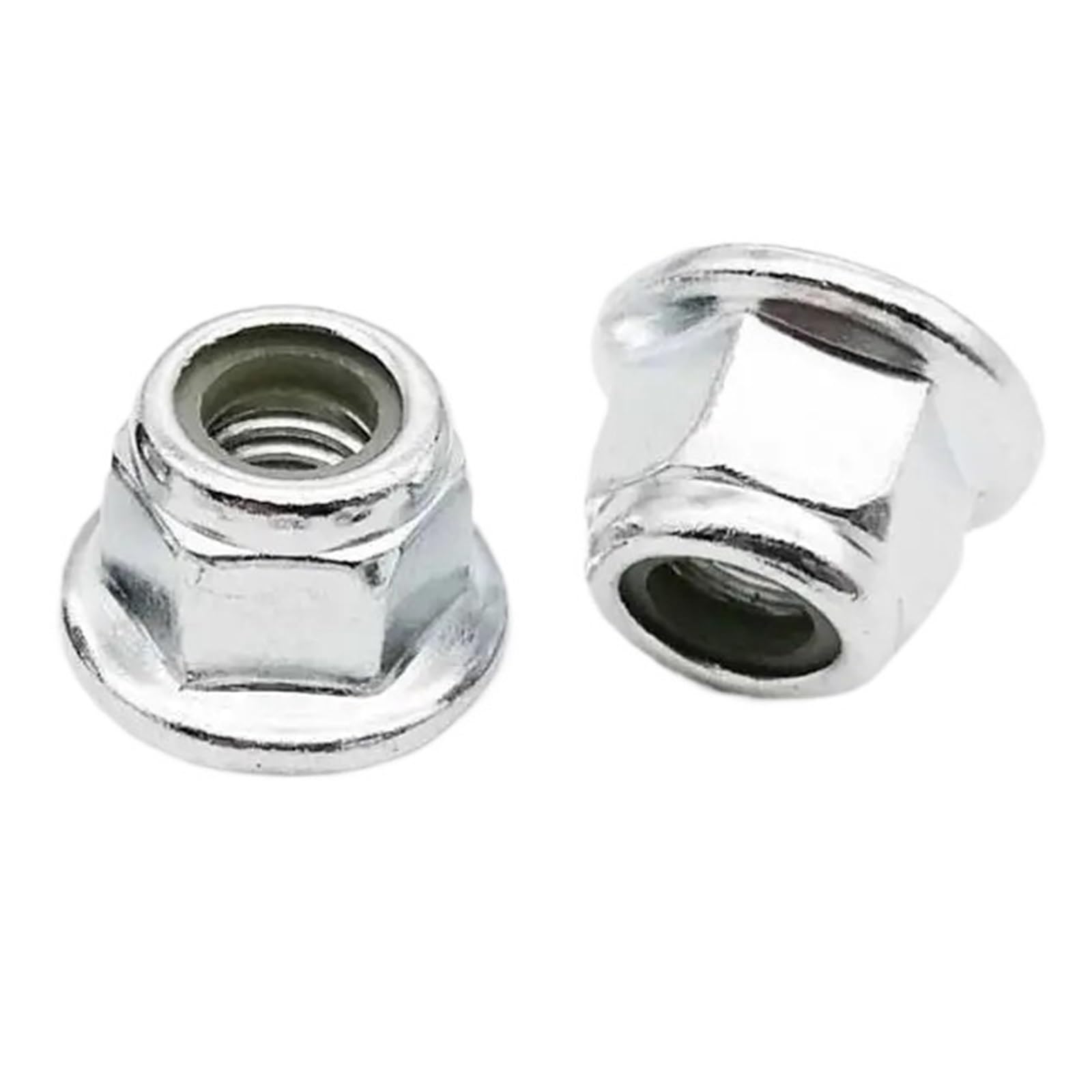 2-50 Szt. M3 M4 M5 M6 M8 M10 M12 Czarny Węgiel 304 A2 Stal Nierdzewna Kołnierz Sześciokątny Wkładka Nylonowa(Silver carbon steel,M4 50pcs)