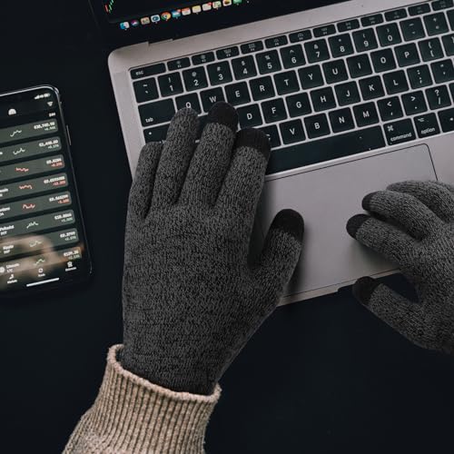 Image of Achiou Winter Gloves, Glove for Men Women, Upgraded Touch Screen Texting Warm Running with Thermal Soft Knit Lining