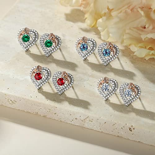 Ursilver Natural Amethyst Earrings For Women Girls - Sterling Silver Birthstone Earrings 0.8Ct Natural Amethyst Stud Earrings Valentine's Day Gifts For Women Girls Jewelry Gifts #TOP5