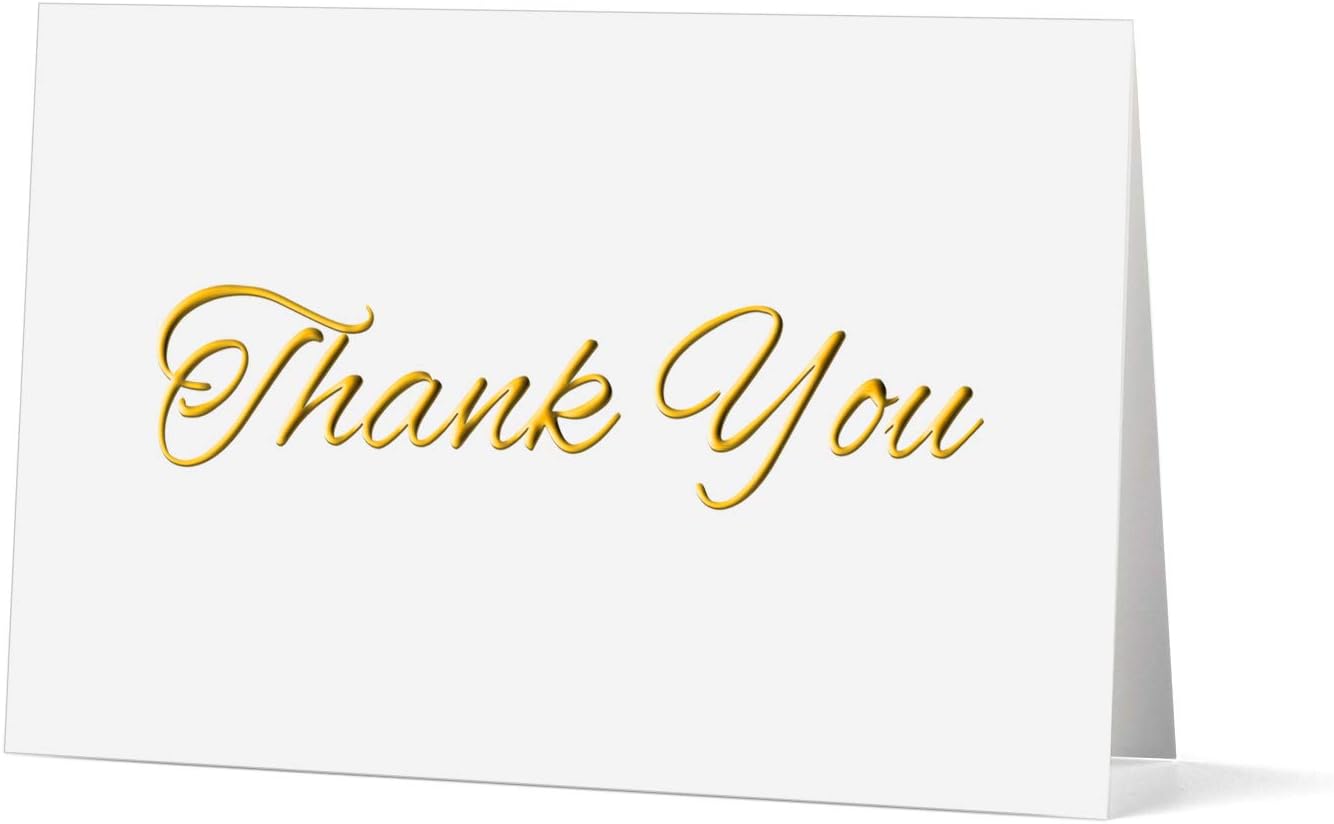 Shiplies Greetings Thank You Cards with White Envelopes, Letterpress Pattern - 20 Pack