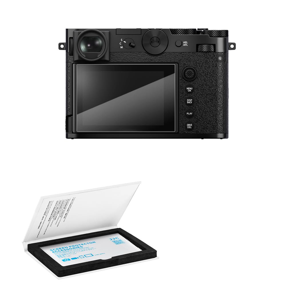 JJC Ochraniacz ekranu do aparatu cyfrowego Fujifilm GFX100RF, kamera o twardości 9H, osłona ze szkła hartowanego LCD, odporna na zarysowania, zapobiega powstawaniu pęcherzyków powietrza, ochrona przed
