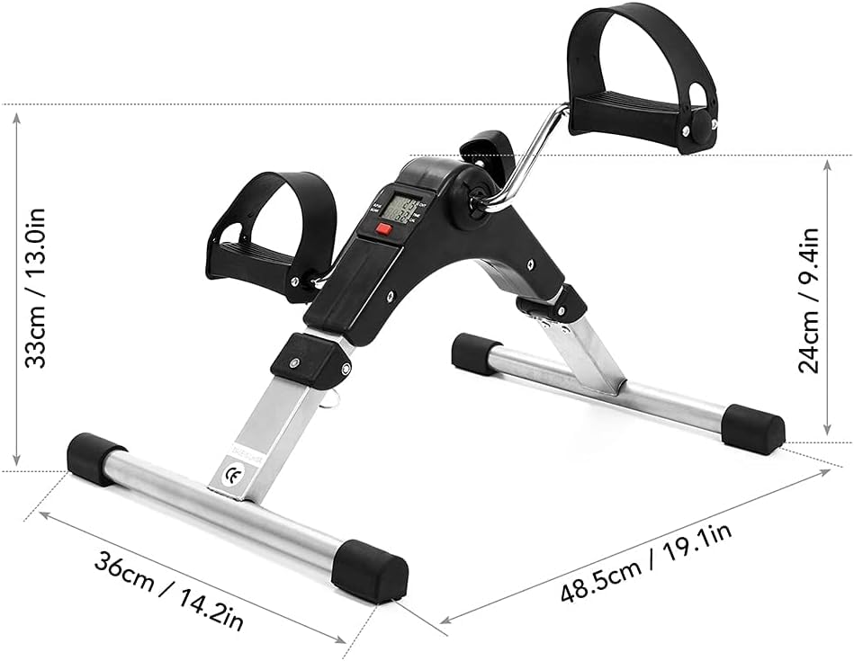 Opvouwbare pedaaltrainer LCD-display Indoor Mini-hometrainer met verstelbare weerstand voor thuis Ouderen Revalidatie Beenarmtrainer - Afbeelding 6
