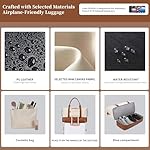 Oeihuivt Weekender Bags for Women - 21 Inch Large Travel Duffel Bag 2-Piece Set with Shoe Compartment, Heavy-Duty Canvas Leather Carry On Overnight Tote - Image 4