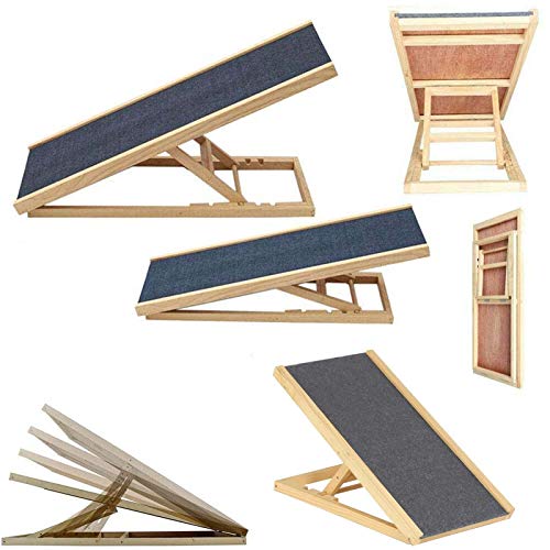 Pet Ramp Dog Ramp for Car for Large Dog, Folding Pet Ladder Solid Wooden Frame with Anti-Slip Carpet, Multipurpose Dog Ramp Ladder for Cars High Bed, Adjustable for 2 Heights(30, 40cm) - Image 8