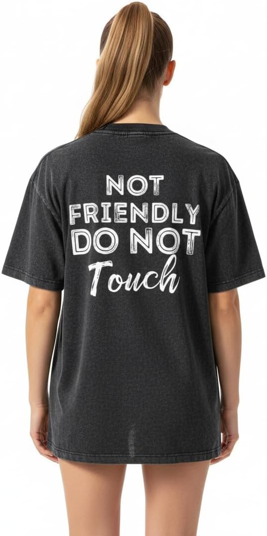 IRON PANDA Funny Gym Shirts for Wome-Short Sleeve Workout Tshirts-Running Athletic Tees & Dry Fit -Not Friendly,do not Touch