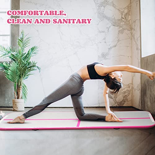 Inflatable Gymnastics Mat 10X3.3 Ft Mat 4In Thick Tumbling Mat(Pink)，Inflatable Yoga Mat With Electric Pump(600W) For Home/Gym/Outdoor Use #TOP5