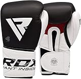 RDX Boxing Gloves for Training Muay Thai Cowhide Leather Mitts for Kickboxing, Sparring Fighting Great for Heavy Punch Bag, Speed Ball, Grappling Dummy and Focus Pads Punching