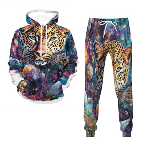 Survêtement de sport sweat à capuche léopard homme et femme