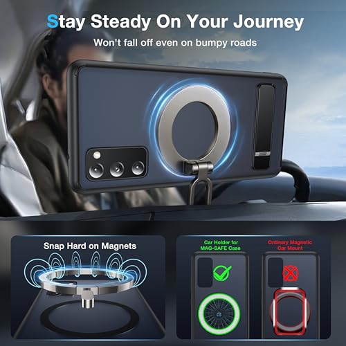 FNDMIL for Samsung Galaxy S20 FE Case with MagSafe [Adjustable Kickstand] [Charge While Standing] [Military Shockproof] Translucent Matte Soft Silicone Bumper for S20 FE Phone Case Slim, Black by FNDMIL - Used condition - Image 5
