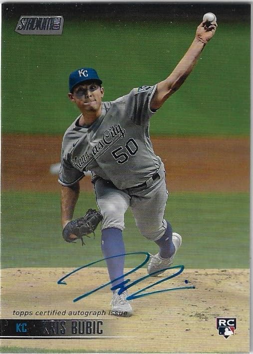 Kris Bubic Auto Autographed On Card Rookie Card Collectible Baseball Card - 2021 Stadium Club Baseball Card #SCBA-KB (Royals)