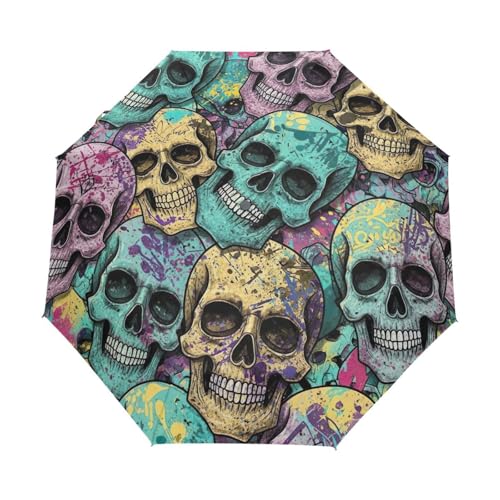 Parapluie léger pour femme GAIREG automatique et compact tête de mort