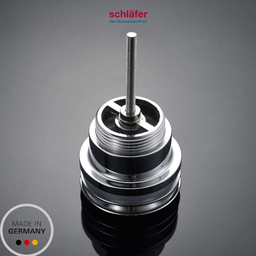 Schläfer | 4051001 - Click Clack Desagüe para lavabo y bidé con rebosadero, desagüe universal para lavabos, válvula de desagüe de latón de 1 1/4 pulgadas.