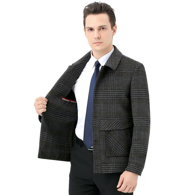 Chaqueta de lana coreana de hombre abrigo suelto casual de doble cara para otoño invierno 3