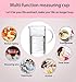 KINNOSE Graduated Beaker Mug with Handle and Durable Bamboo Lid Borosilicate Glass Multi-Function Food Grade Measuring Cup 1000ML