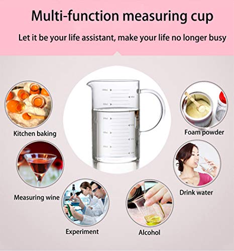 Vaso medidor de vidrio 1000 ml con tapa de bambú miniatura 6