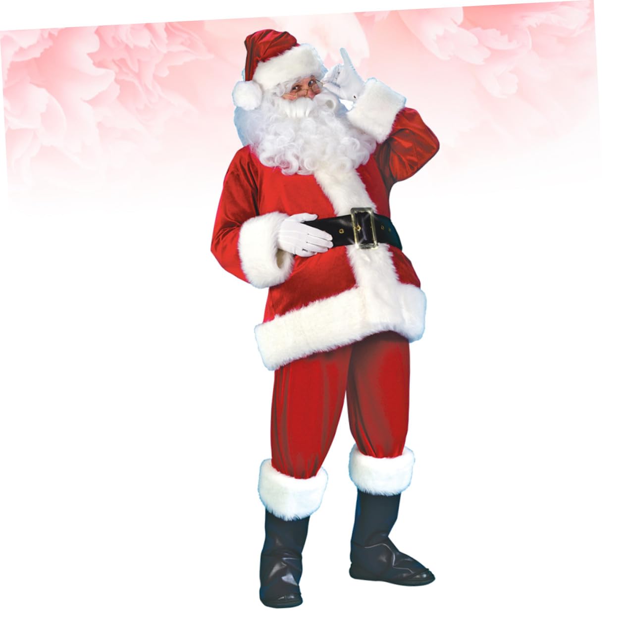 GALPADA Costume De Père Pour Adultes Costume De Cosplay De Gants De Père En Peluche Tenues De Festival Vêtements De