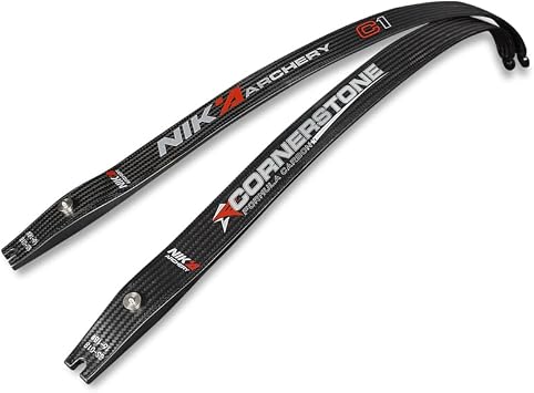NIKA ARCHERY Recurve Limb Set Cornerstone Carbon Fiber Limb 12-50lbs. for Beginner Shooting (1 Pair)