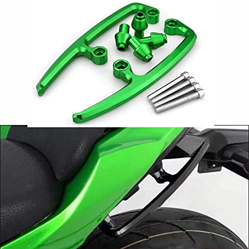 Accoudoir arrière Z650 en alu CNC pour sécuriser le passager sur moto verte