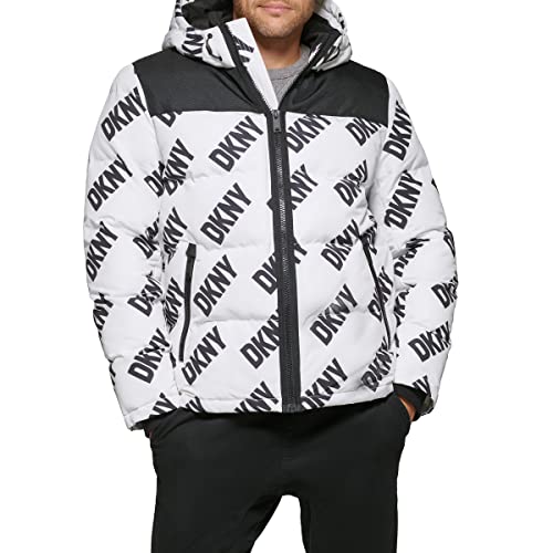 Image of DKNY Men's Mixed Media Quilted Puffer Jacket