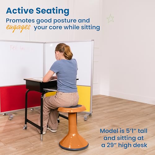 Image of ECR4Kids ACE Active Core Engagement Wobble Stool, 18-Inch Seat Height, Flexible Seating, Orange