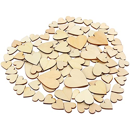 Derayee 100Pcs Unfinished Wooden Hearts For Crafts, Assorted Size Cutout Blank Wood For Valentines Day Christmas Wedding Party Diy Ornaments #TOP5