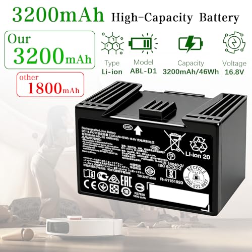 Image of 46.08Wh ABL-D2 Battery for iRobot Roomba j7 i7 i8 i6 i5 i4 i3 e5 e6 Series j7+ j7550 i8+ i8550 i3+ i4 i4+ i4150, for Roomba j5 i5 j7+ Series ABL-D2A ABL-D1 ABL-F 14.4V