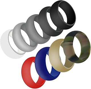 IMIKEYA Lot de 9 Anneaux en Silicone Ronds Sport, Confortables et Sûrs Contact Peau, pour Couple et Activités Quotidiennes Couleur Aléatoire