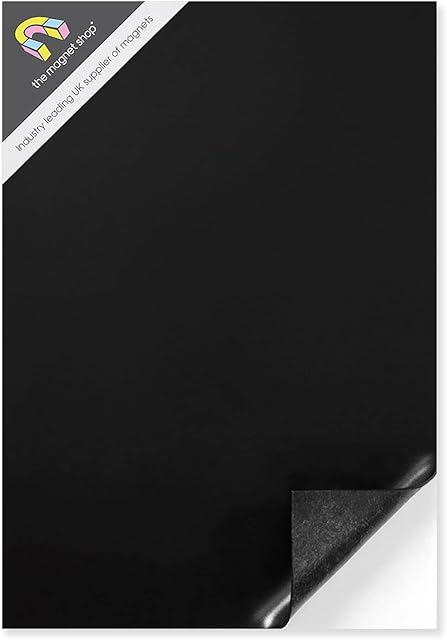 A3 Self-Adhesive Rubber Steel Ferrous Sheet (Magnetically Receptive Surface) by The Magnet Shop