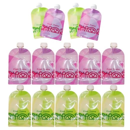 DDKY 12 Piezas 150ML Comida de Bebé Reutilizable, Bolsas para Almuerzo, Fáciles de Llenar y Limpiar,Adecuadas para complementos alimenticios para bebés, Cereales de arroz