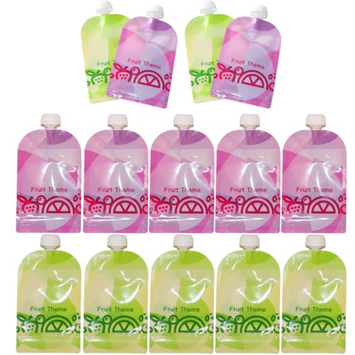 DDKY 12 Piezas 150ML Comida de Bebé Reutilizable, Bolsas para Almuerzo, Fáciles de Llenar y Limpiar,Adecuadas para complementos alimenticios para bebés, Cereales de arroz