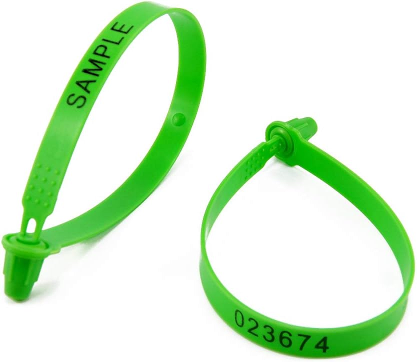 500 pcs Numbered Plastic Security Seals Tamper Proof Self-Locking Trailer Seals Tite-Lock Shipping Tags for Tractor Container Logistics(Green)