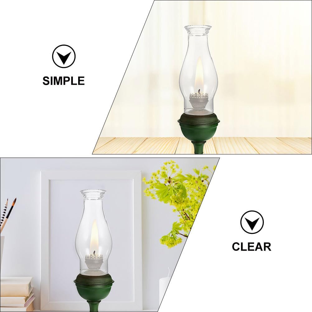 Oil Lamp Chimney Replacement Clear Glass Lampshade 3.22 Inch Kerosene Lamp Globe Windproof Shade for Vintage Hurricane Lamps