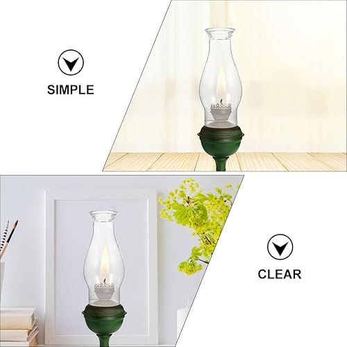 Miniatura 4 de Pantalla de lámpara de cristal, 2 piezas, lámpara de aceite, globo de huracán, reemplazo de lámpara de cristal transparente, parte superior