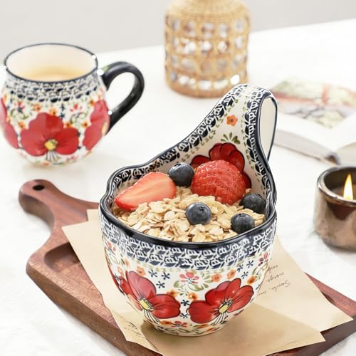 image for ALMA 2026 Updated Soup Bowls With Loop Handles Microwave & Oven Safe, 
