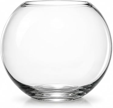 15cm Glass Fish Bowl Vase - Clear Round Bubble Bowl for Wedding Centrepieces, Floral Arrangements, Floating Candles, Terrariums & Home D cor