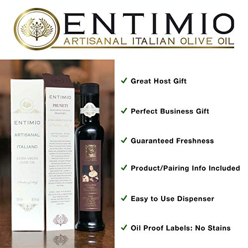 Entimio Pruneti | Delicate Organic Olive Oil Extra Virgin | 2019 Harvest Italian Olive Oil from Italy, Tuscany, Award-Winning | Early-Harvest, High Polyphenol, Keto Friendly | 8.5 fl oz - Thumbnail 4