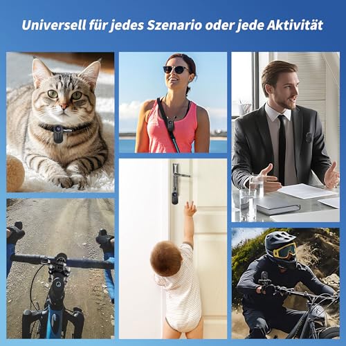 NinjaCam 360° Mini Action Cam, 1080P Wearable Actionkameras, Bodycam Körperkamera, Motorrad Sportkamera mit Multifunctional Accessories, Mini POV Camera, Actioncam für Abenteuer
