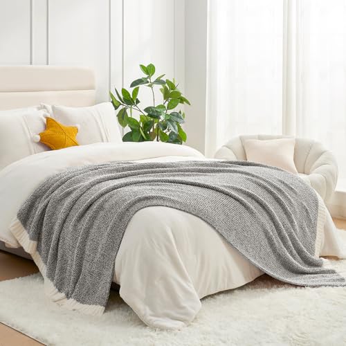Image of Snuggle Sac Grey Throw, Super Soft Warm Oversized Fuzzy Plush Blanket, Dark Grey, 50x70 inches
