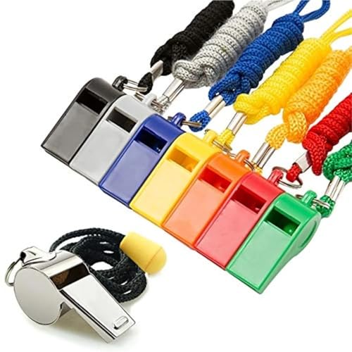 Set de 8 silbatos deportivos con cordón miniatura 2