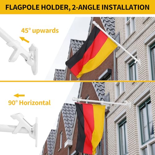 DBREAKS 1.5 m Flagpole with Bracket, Stainless Steel Flag Holder, Wall Mount Flag Pole, Flag Pole with Tangle - Image 3