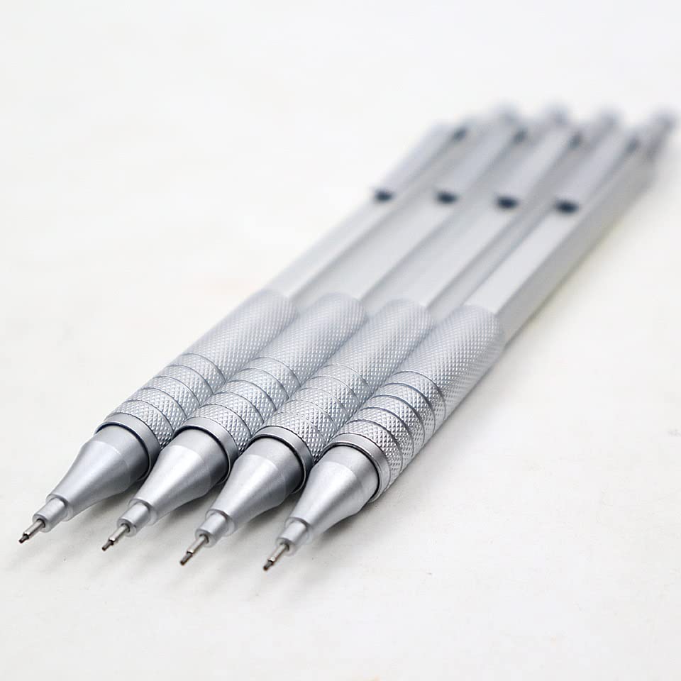 2er-Pack Druckbleistifte aus Vollmetall, 0,5 mm, für professionelles Malen und Schreiben, Schulbedarf, inklusive 2 Nachfüllminen (2 Stück)