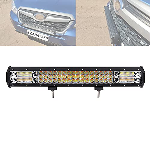 ECAHAYAKU 1Pcs led Light bar 20inch Combo Beam led bar White/Yellow Strobe Flashing Style 5 Functions Bumper bar Light for Off-Road 4x4 Truck SUV ATV UTE (20inch 288W)