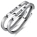 Idakey Full Stainless Steel Anti-lost Key Chain Carabiner with bottle opener for Home, Camping, Fishing, Hiking, Traveling and Keychain Silver Pack of 2