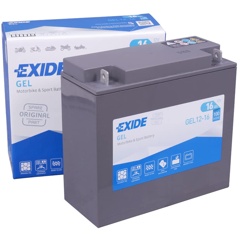 Batería Exide GEL12-16 Moto 12V Agm Ready. 12V - 12Ah/100A (EN) (180x75x165mm)