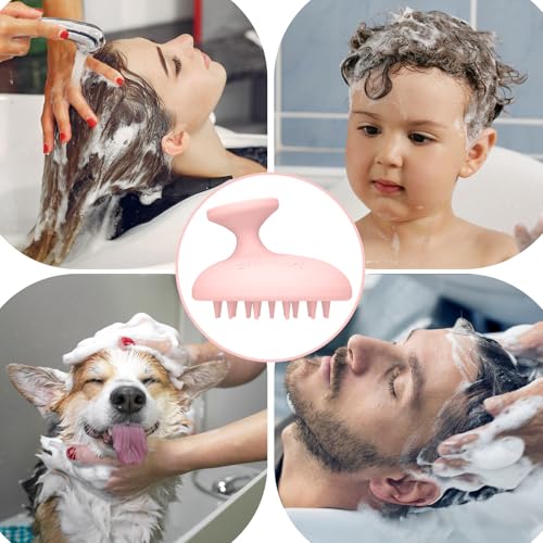 SHINLEA Kopfhaut Massagebürste, Weichem Silikon Shampoo Haarbürste für Peeling und Kopfmassage, Stimulieren das Haarwachstum, Reduziert Schuppen,Haar Sanft Kopfmassage Bürste für Nass Trocken Haar.
