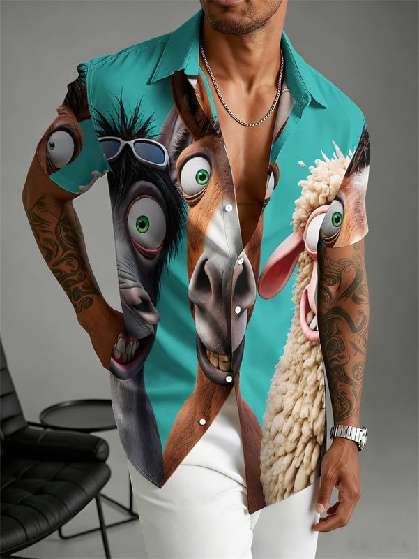 Chemise hawaïenne pour hommes style plage avec impression coq 3D - 2