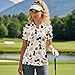 Darisoco Halloween Pumpkins Web Cat Women's Short Sleeve Golf Tennis Shirt Collared 3 Buttons Shirts Top Lightweight Quick Dry Workout Tops Workout Athletic Shirts for Girls