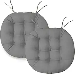 Kit 2 Almofadas Assento Cadeira Futton Futon 40x40cm Redonda Cores Diversas (Cinza)