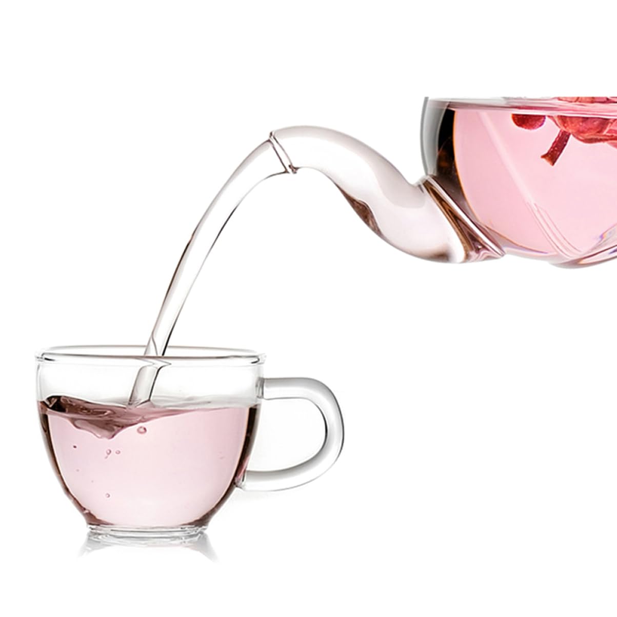 PRETYZOOM 6 Stück Teeservice aus Hitzebeständigem Glas mit Teesieb Doppelwand Tassen Transparenter Teekanne für Heißen Tee und Eistee Kung Fu Teegeschirr für Teeliebhaber