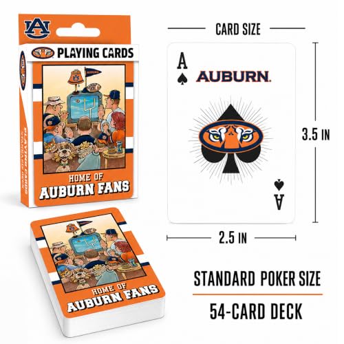 Image of Masterpieces Officially Licensed NCAA Auburn Tigers Playing Cards for Fans - 54 Card Deck for Adults